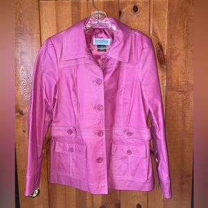 Pink Leather Jacket Bradley Bayou Size S